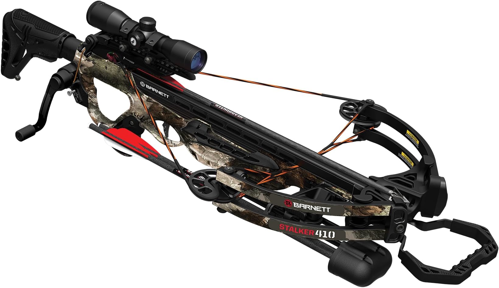 Barnett Stalker 410 Crossbow with Pre-Installed CCD - Fast, Compact Crossbow, Mossy Oak Terra Gila Camo, Headhunter Bolts, 4x32 Scope, Adjustable Butt Stock for Hunters