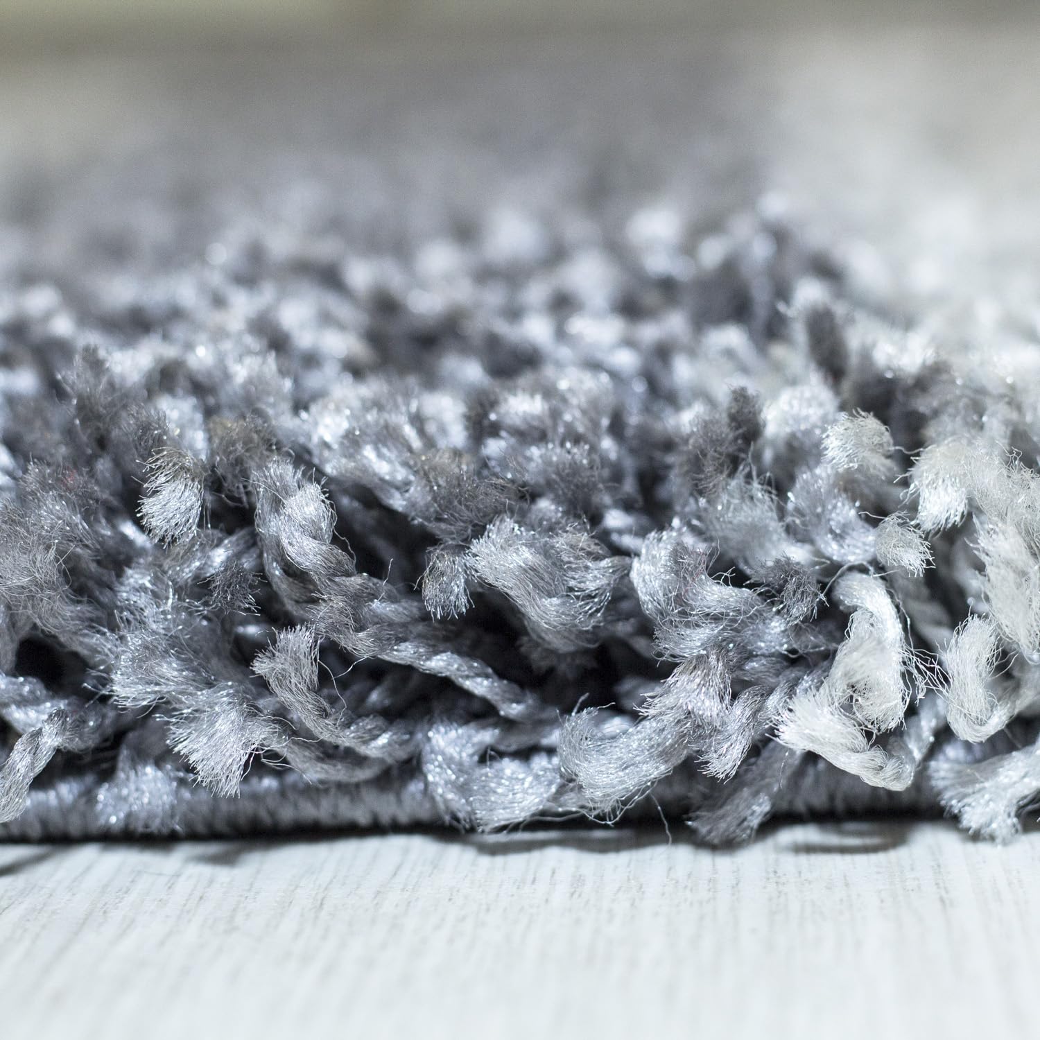Carpettex Hochflor Teppich - Wohnzimmer Shaggy Flokati Modern Kariert Design 200 x 290 cm Grau - Schlafzimmer Weich Flauschig Waschbar - Küche Esszimmer Langflor
