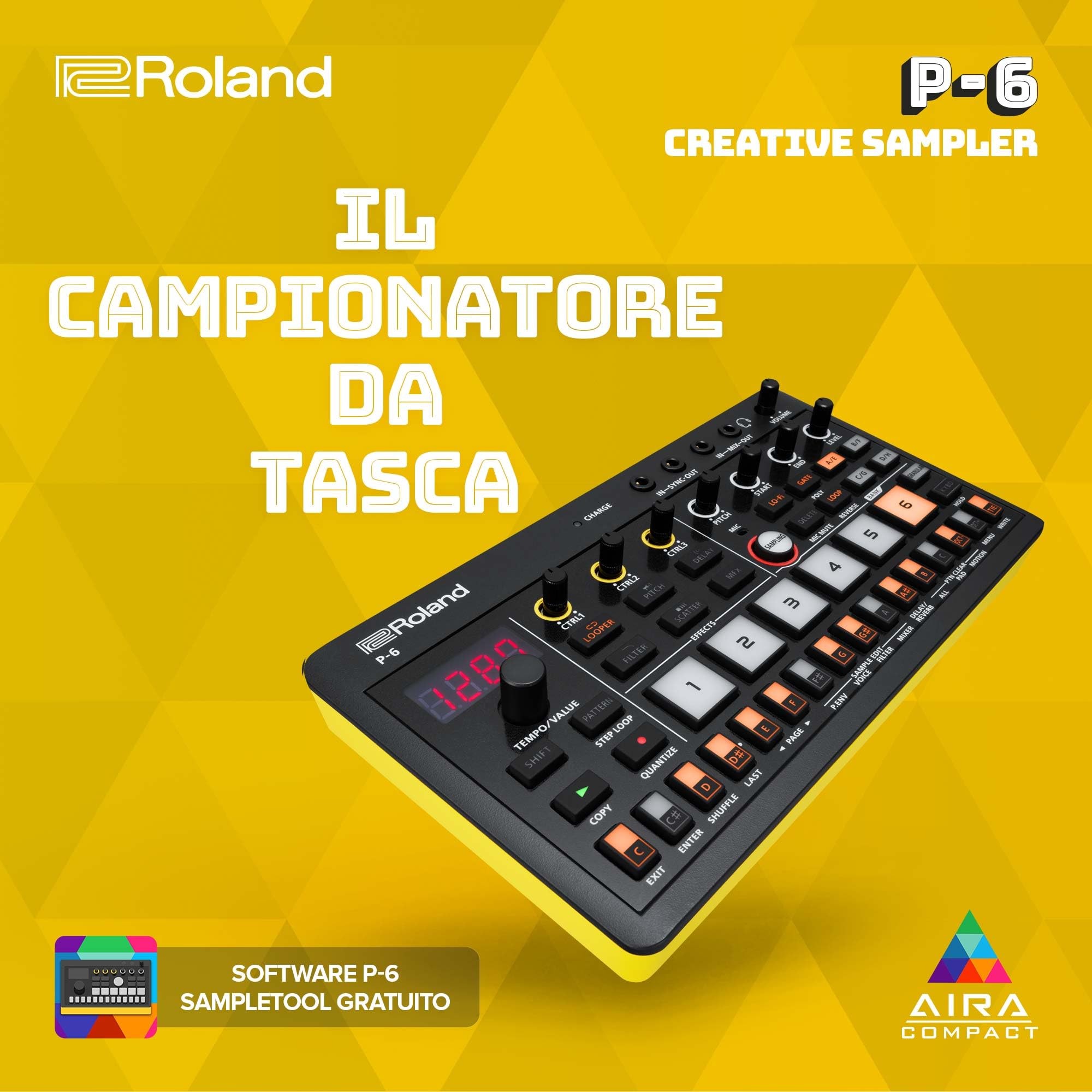 Roland AIRA Compact P-6 Creative Sampler Sequencer USB-C