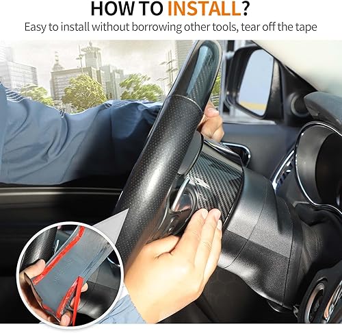 Miniatura 6 de RT-TCZ Para Challenger Volante Dash Trim para Chrysler 300C 2015+ para Dodge Challenger 2015+ Cargador 2011+ Durango 2014+ Fibra de Carbono