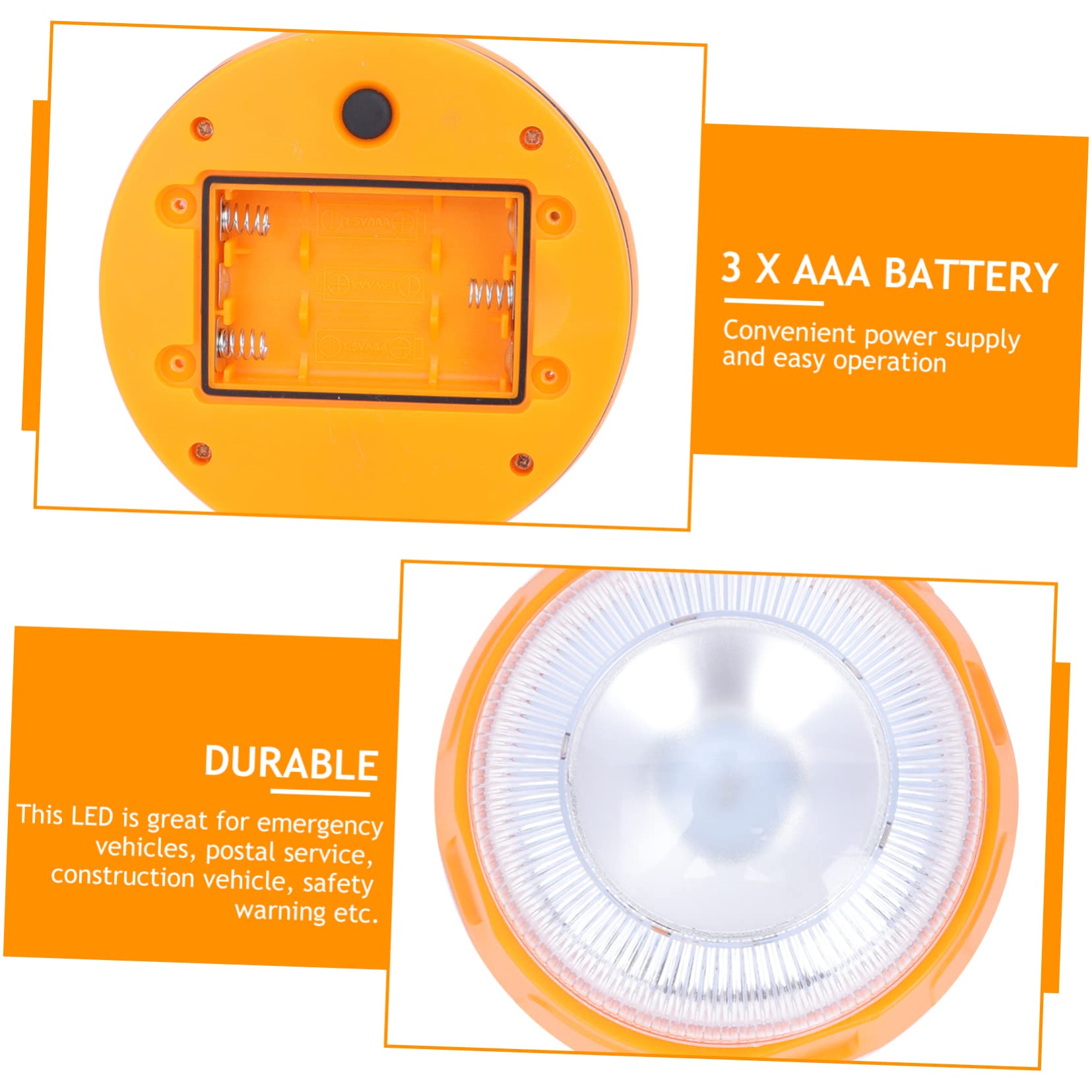 Cabilock 2piezas Luz De Emergencia Para Vehículo Faro Estroboscópico Amarillo Señalización Creativa y Aviso De Seguridad Para Profesional y Personal