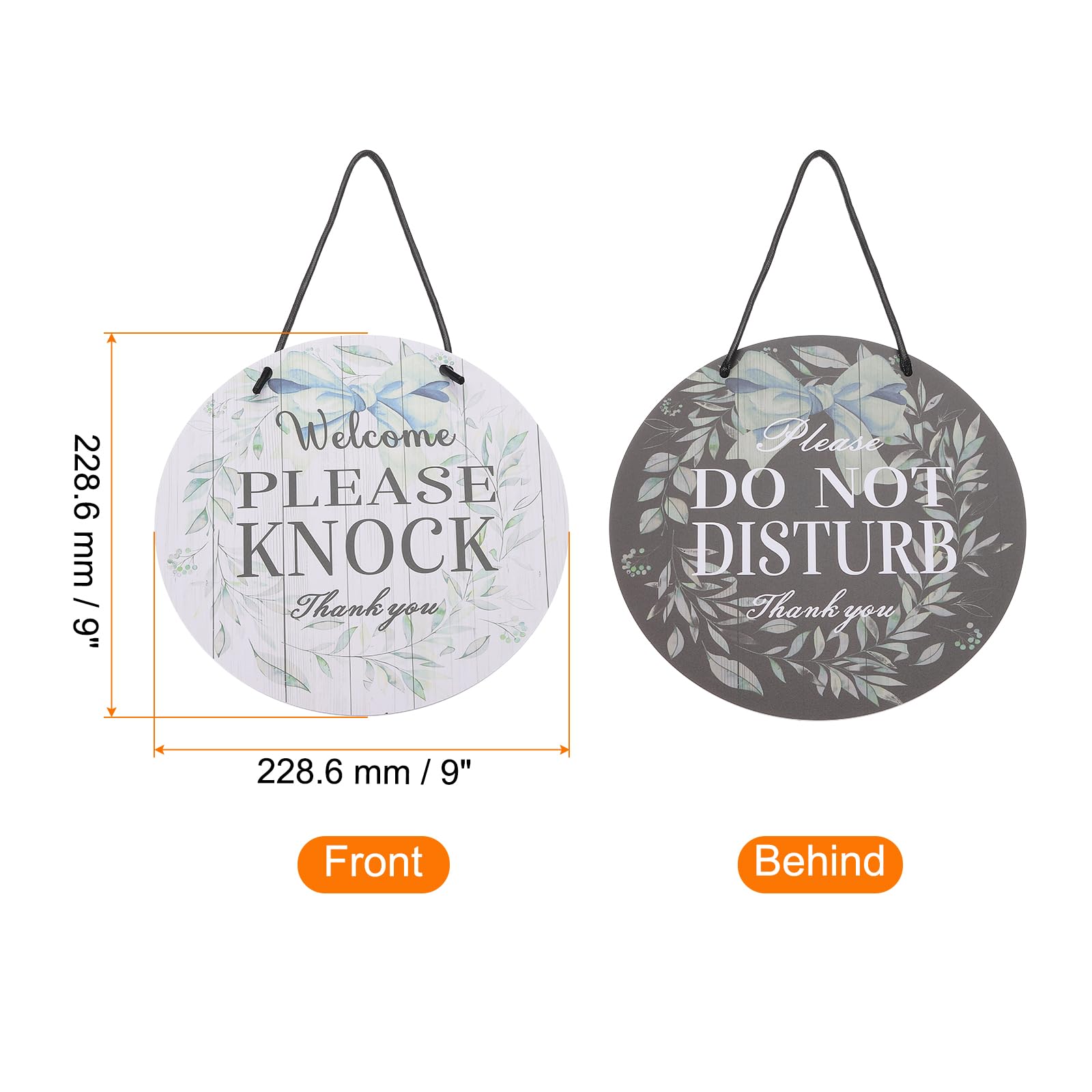PATIKIL Please Do Not Disturb Door Hanger Sign, PVC Double Sided Welcome Please Knock Sign Decor for Office Meeting, Session - Image 2