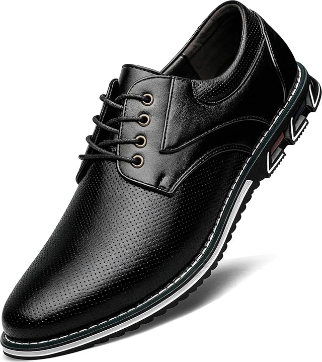 Mens Casual Dress Shoes Comfort Fashion Dress Sneakers Men Superior Soft Leather Mens Oxford Business Casual Shoe