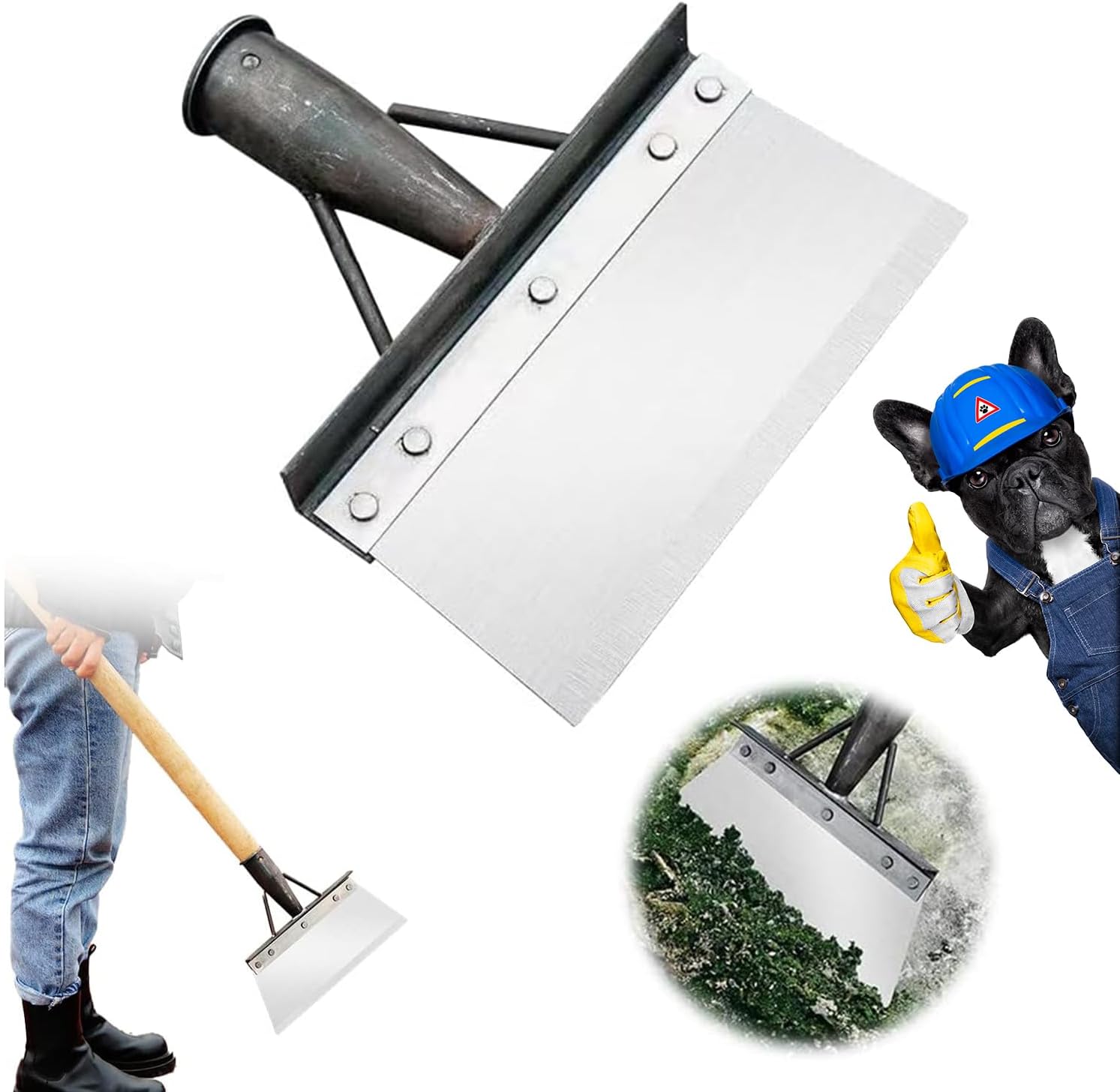 Multifunctional Cleaning Shovel, Landscaping Flat Shovel, Garden Cleaning Shovel, Multifunctional Outdoor Garden Cleaning Shovel for Digging, Lawn Weeding and Trimming (Handle not Included)