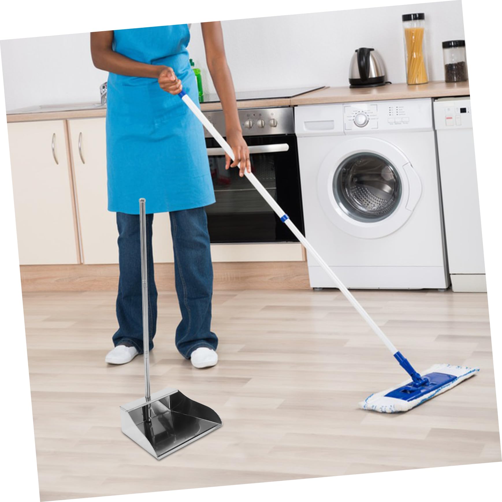 STOBOK Pala De Basura Bandeja De Garaje Comprar Herramienta De Limpieza De La Casa Recogedor De Interior Recogedores Con Mango Sartén Larga Cepillo De Barrido Acero Inoxidable Niño Metal