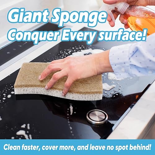 Miniatura 12 de AIDEA Esponjas antiarañazos, 12 unidades, esponja natural para utensilios de cocina antiadherentes, esponjas de cocina, esponja de celulosa