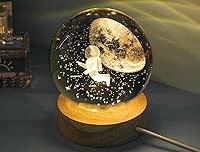 Vista 10 de Lámpara de luna 3D, luces LED, lámpara de escritorio pequeña, lámpara de mesa de luna llena, ideas únicas de regalo de Navidad, luz nocturna