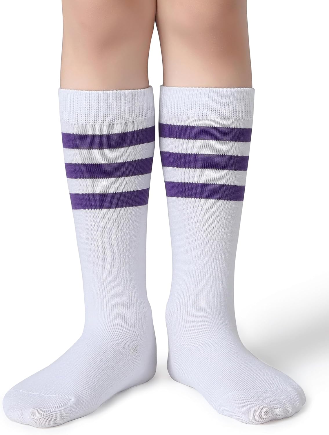 Pareberry Boys Girls Over the Calf Striped Tube Socks Cotton Soft Retro Athletics Socks for Kids Age 4-9 - Image 4