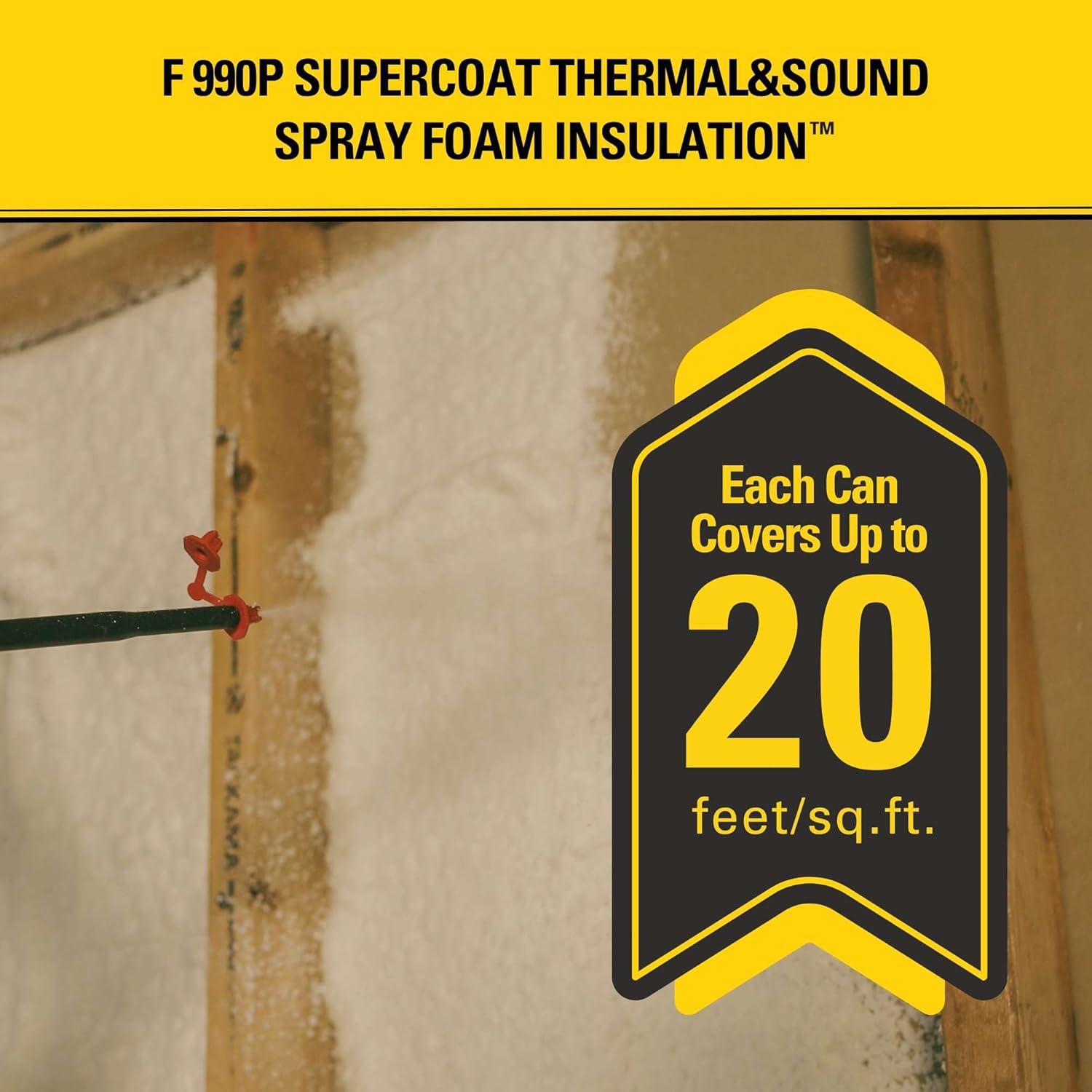 STANLEY F 990P Supercoat Spray Foam Insulation Kit - Closed Cell Spray Foam Covers Up to 120 Sq.Ft.,(11.32/2 inch R-Value) - Including Gun, Cleaner, Safety Items - 27.1 oz, 6 Pack