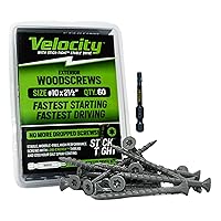 Vista 1 de Velocity - Tornillos de madera para exteriores de 2 1/2 pulgadas, paquete de bricolaje (talla #10), tornillos para valla de madera, tecnología