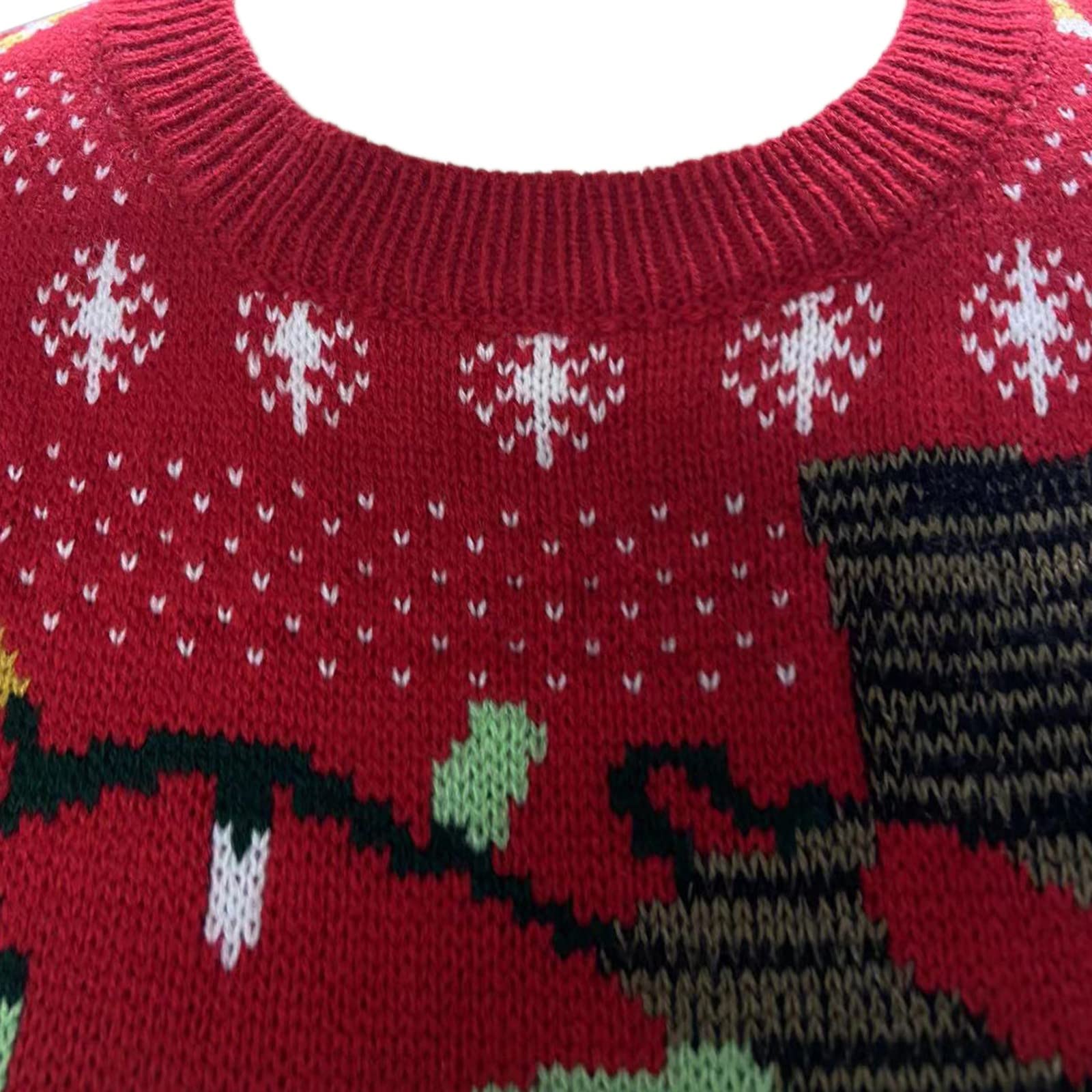 Merry Christmas - Suéteres esponjosos de punto con cuello redondo y diseño de dinosaurio para mujer, suéter de manga larga, casual, elegante, suéteres suaves y lindos