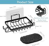 YoHyien 2 Pezzi Acciaio Inossidabile Portasapone da Muro, Porta Sapone Doccia Adesivo con Ganci e Salvasapone, Portasaponetta senza Foratura per Bagno, Cucina, Impermeabile e Antiruggine (Nero) - 2