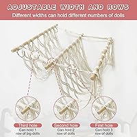 Vista 3 de Red de animales de peluche o hamaca hecha a mano para animales de peluche, esquina para colgar en la pared para almacenamiento organizador soporte