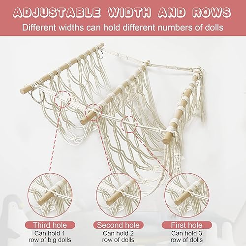 Miniatura 3 de Red de animales de peluche o hamaca hecha a mano para animales de peluche, esquina para colgar en la pared para almacenamiento organizador soporte