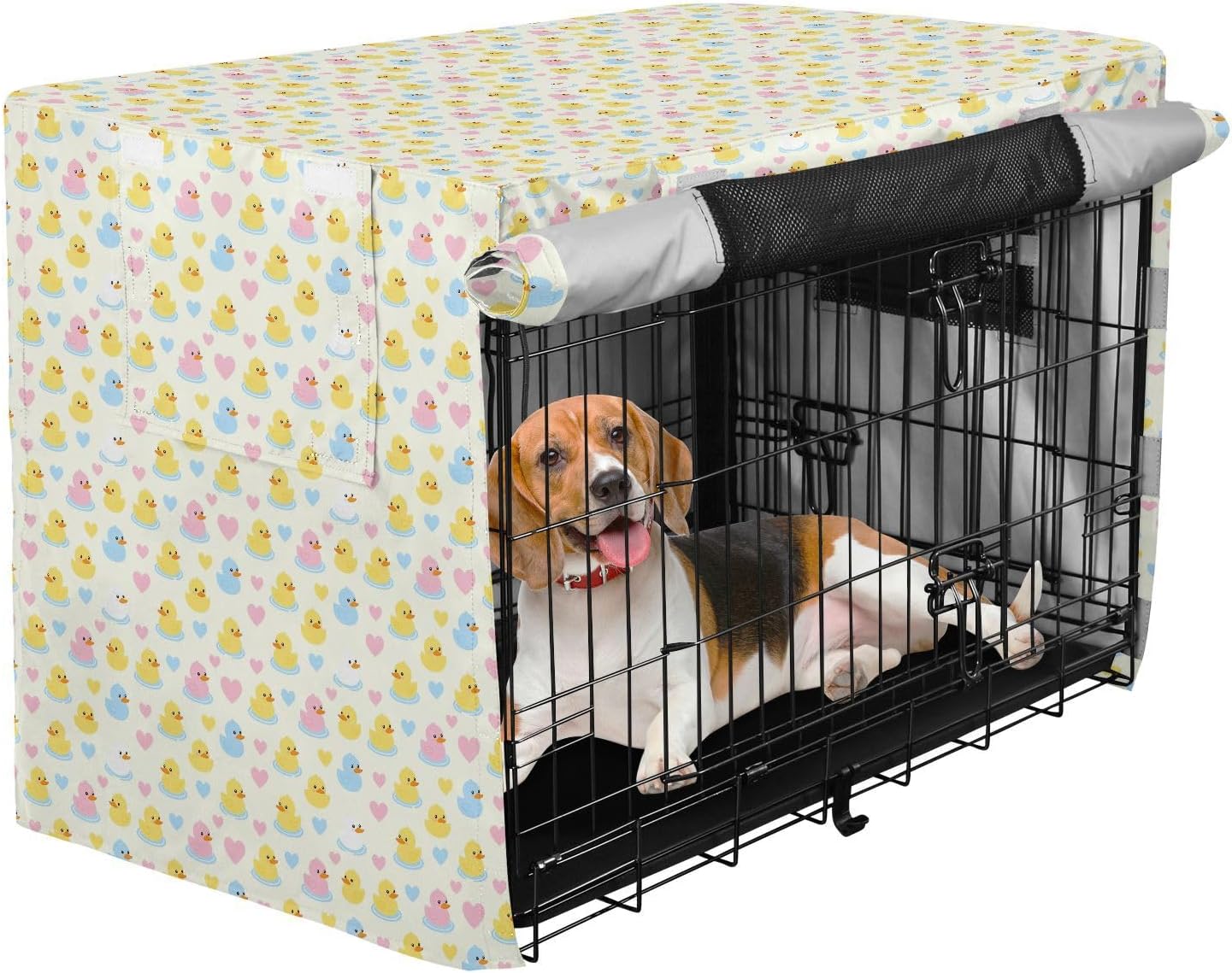 Cartoon Rubber Ducks Cover for Dog Cage Kennel Cover Rollers Shades 48 Inch