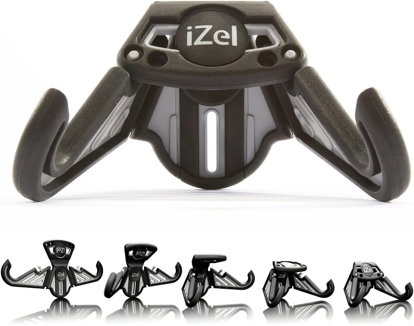 iZel Smartphone Stand Portable Foldable Univeral for Mobile Device - Made in USA - Grey/Black