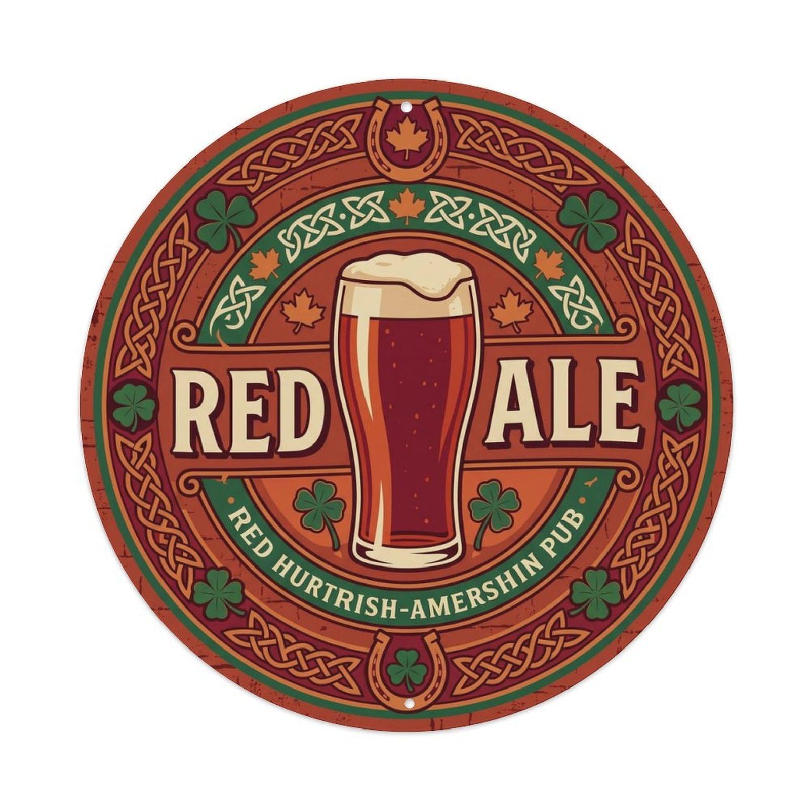 Heritage Red Ale Beer Brewery Culture Barrel Cellar Metal Tin Sign