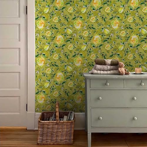 Miniatura 3 de Papel tapiz autoadhesivo de 18 x 236 pulgadas, color amarillo, extraíble, fácil de despegar, para cocina, dormitorio, baño, inquilino