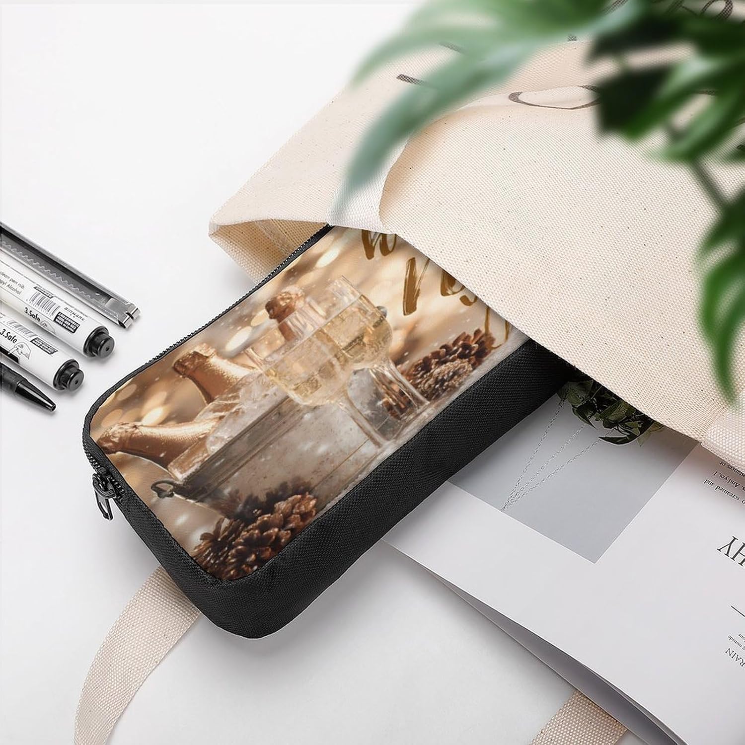 Happy New Year 2026 Travel Cosmetic Bag Makeup Bag image 3
