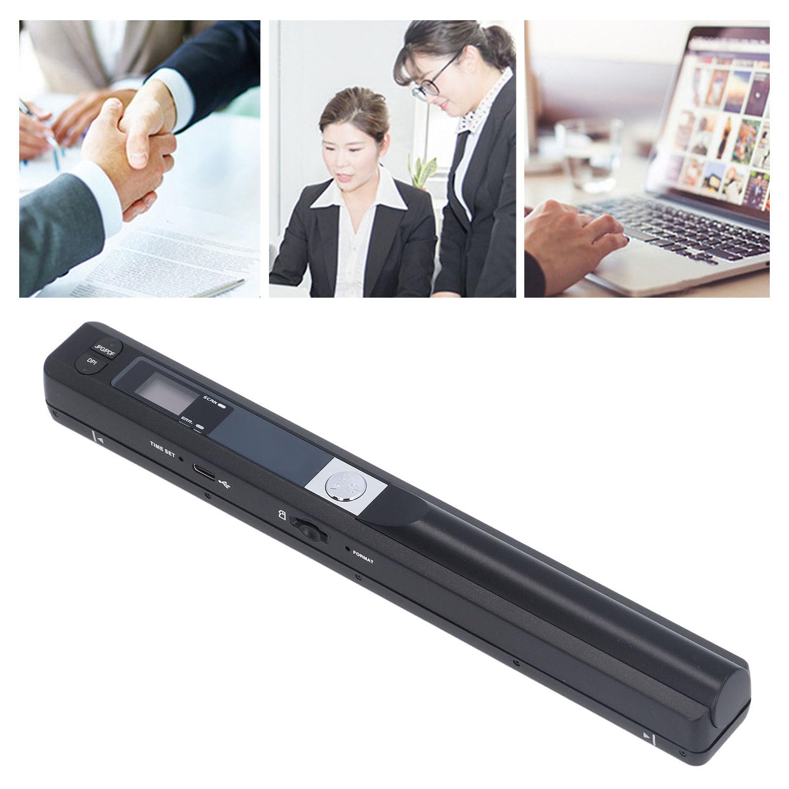 Ejoyous Tragbarer Scanner, Handscanner Dokumentenscanner 900 DPI Farbscanner A4 Scanner 8,27 Zoll HD für Zuhause, Reisen und Büro (Black)