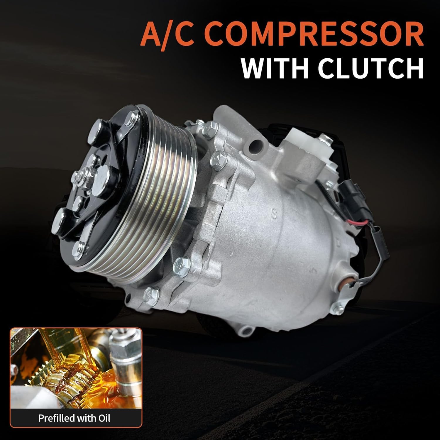 CO 4920AC AC Compressor with Clutch Compatible for Honda Civic 2012-2015,CR-V 2007-2014, Acura RDX 2007-2012, with A/C Clutch, AC Compressor, Replaces 38810RWCA01, 38810RZYA01, 38924R