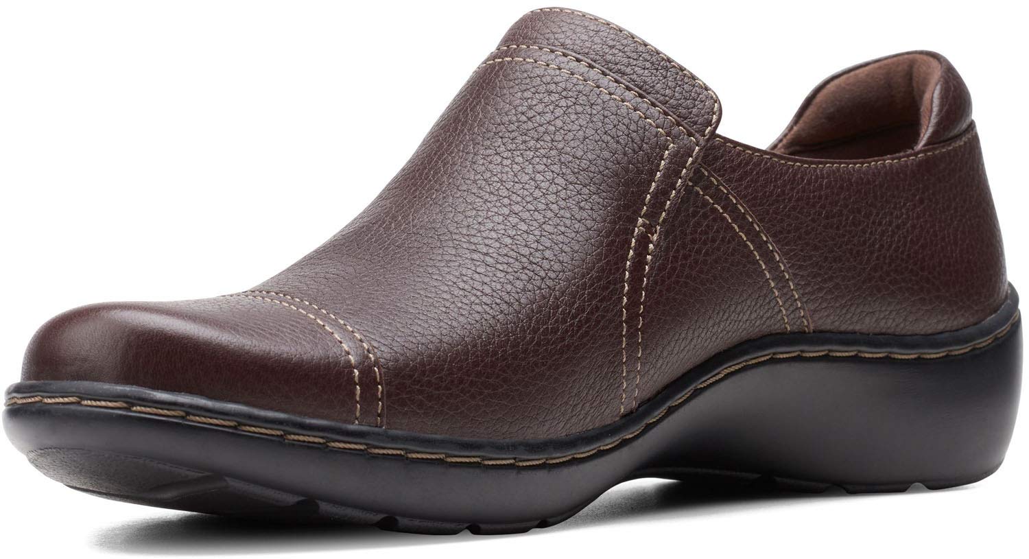 Photo 1 of Clarks Women's Cora Poppy Loafer, Dark Brown Tumbled, 9 Wide