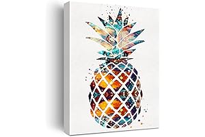 Watercolor Pineapple Wall Art Canvas