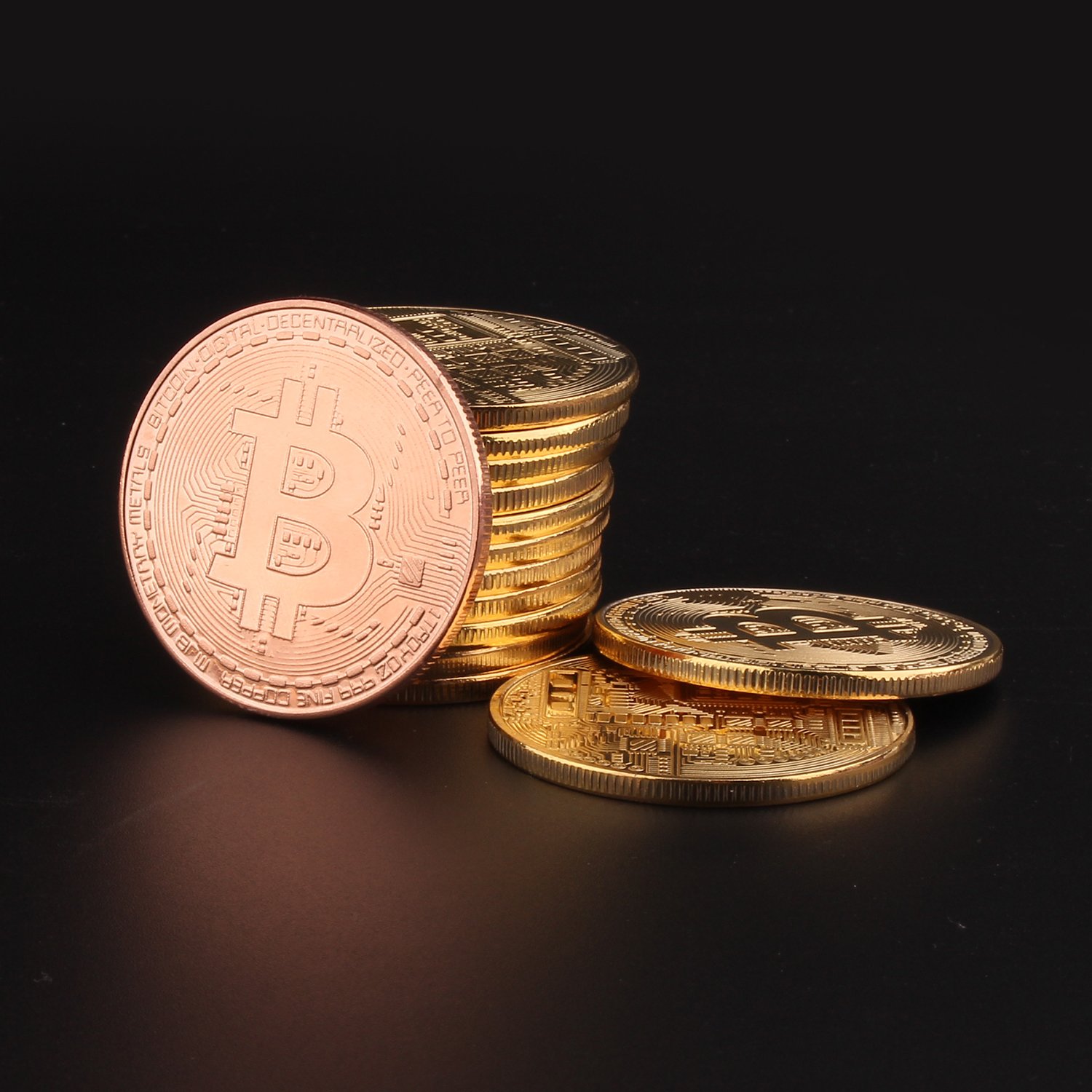 Amazon.co.jp: ビットコイン Bitcoin Collectible ギフト バーチャル レプリカ 仮想 通貨 コイン グッズ  アートコレク メッキ ライトコイン 記念硬貨 コレクション 五枚入り (銅色) : ホビー