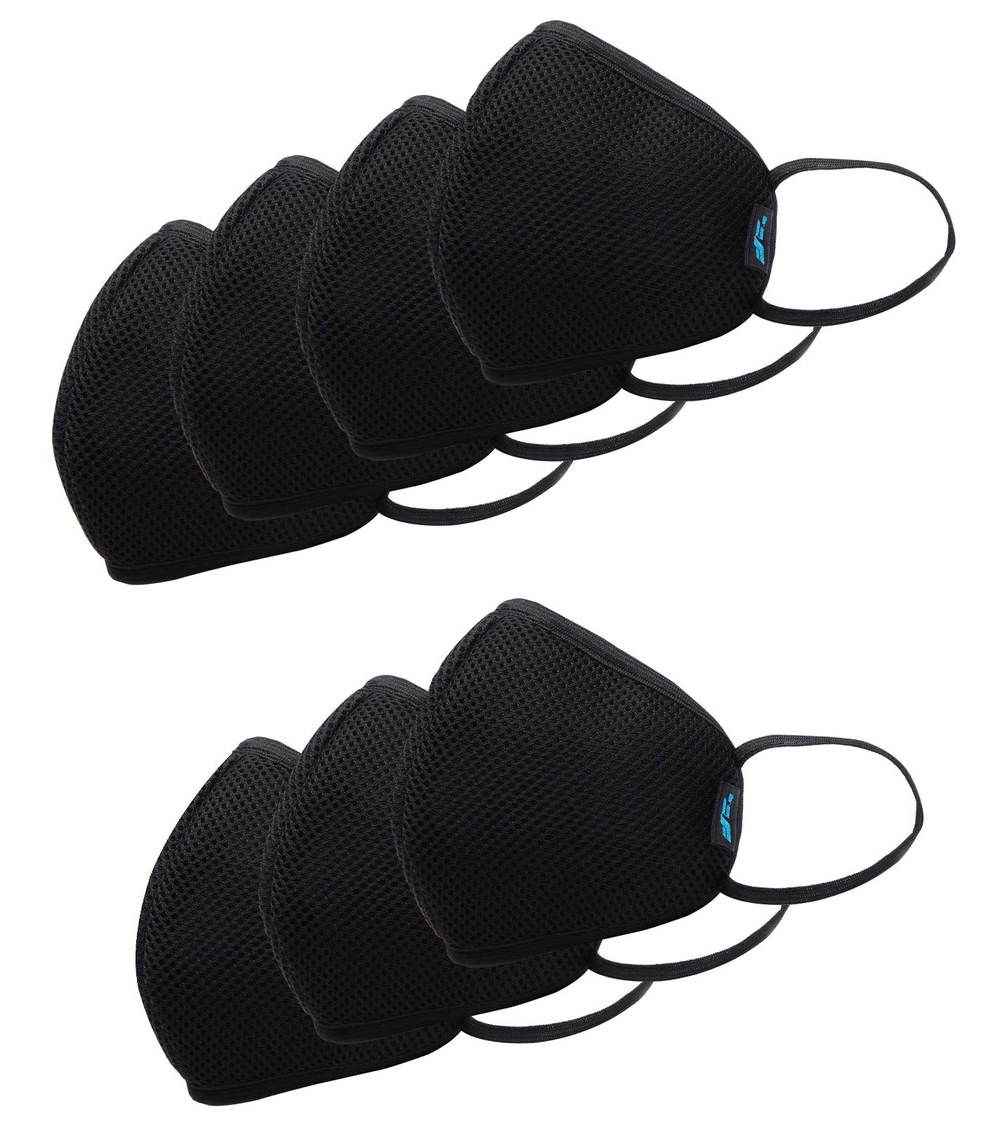 F Gear Standard Size Mask for Adult Color Black F95 Safeguard 7 layer ISO CE SITRA lab certified >95% Bacteria Filtration Face Mask pack of 7 (3456)