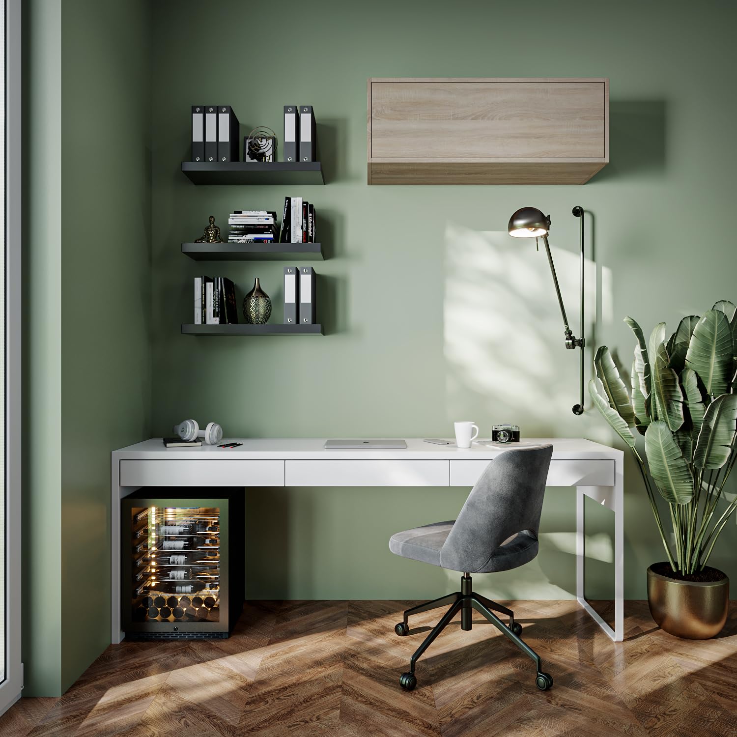 PLATAN ROOM Szafka ścienna 100 x 35 x 35 cm, szafka kuchenna składana do łazienki, przedpokoju, salonu, szafka ścienna (dąb sonoma)