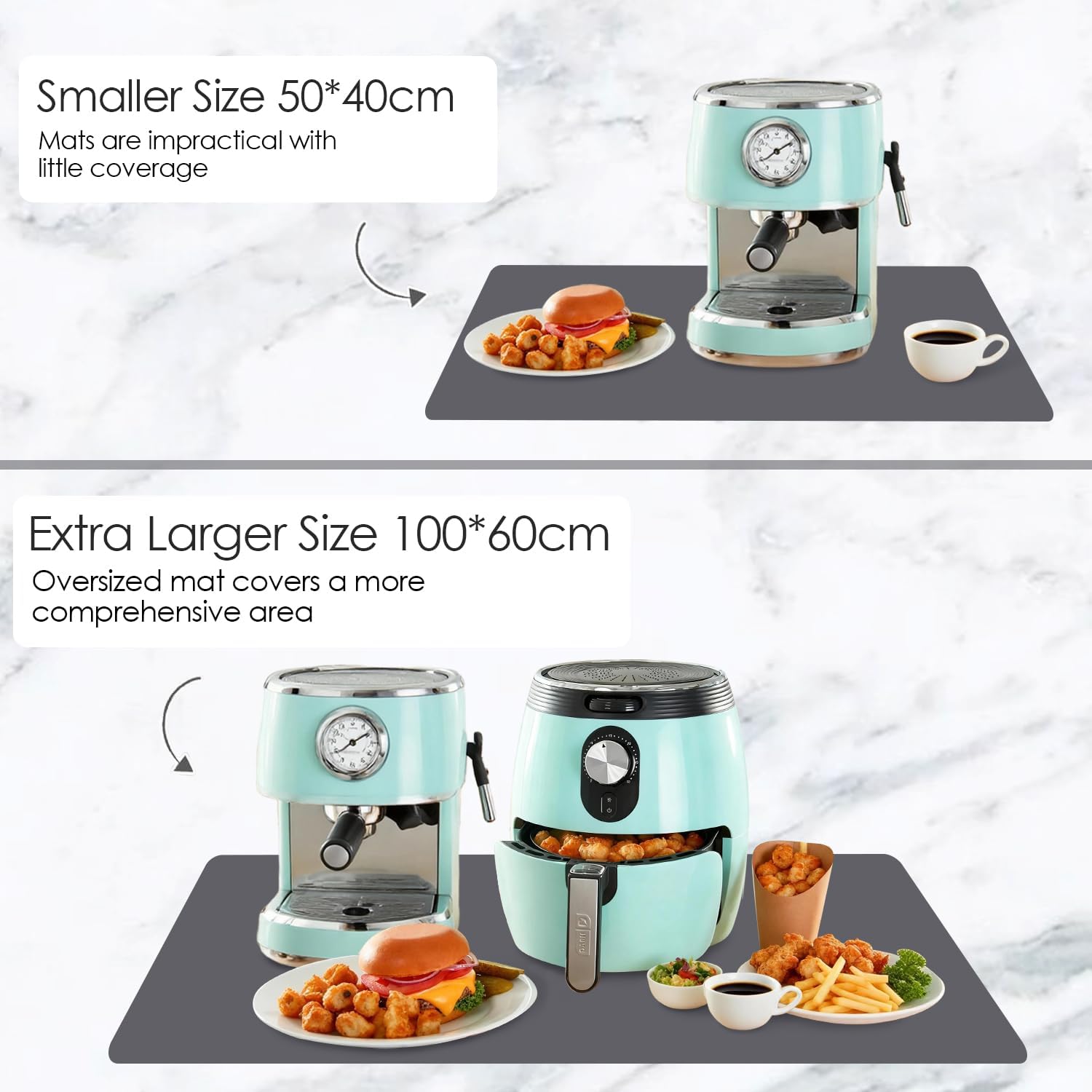 Extra Large Silicone Mat for Kitchen Counter 39.4" x 23.6" Silicone Table Mat for Resin Workbench Mat Heat Resistant Mat Coffee Bar Mats 2MM Thick,Dark gray