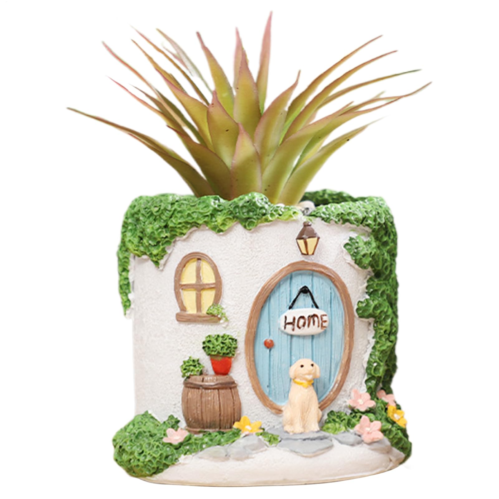 Pots de fleurs pour orchidées et fougères avec design de maison en résine