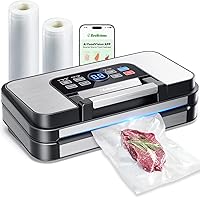 BeeliciousPro 95KPa Vacuum Sealer: Double Pump & Seal, 10-in-1 Modes, Easy-Lock Handle, Built-in Cutter & Storage - Keeps Food Fresh 8x Longer