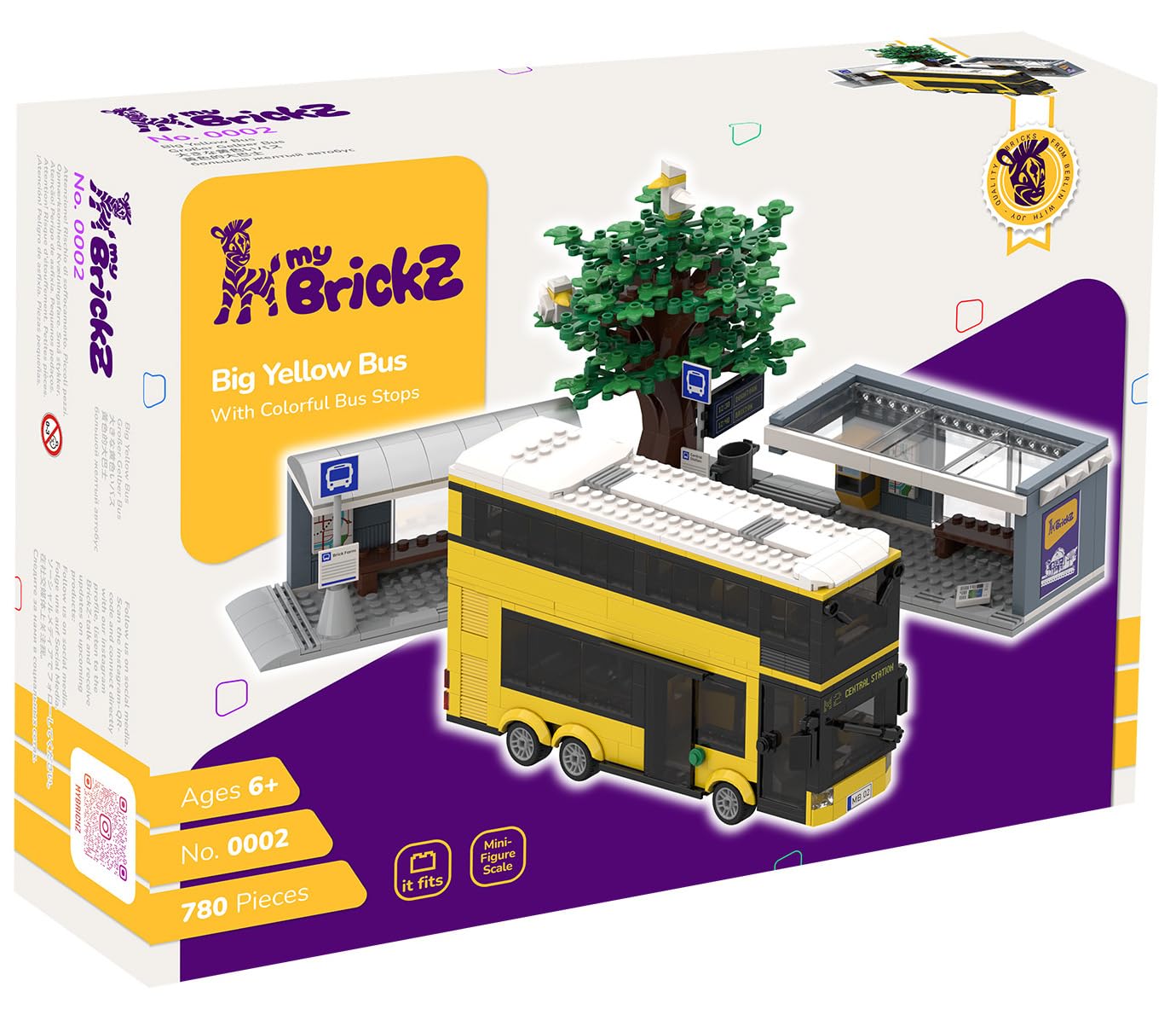 my BrickZ Zestaw 0002 autobusów piętrowych z 2 przystankami