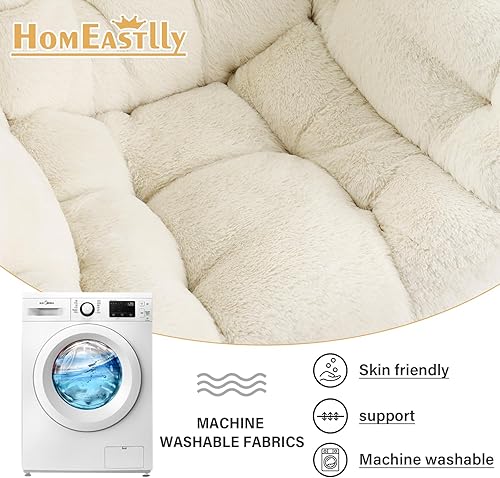 Miniatura 8 de Silla perezosa grande con otomana, silla de lectura decorativa con una almohada, acogedora silla de salón con reposabrazos, sofá de ocio para sala