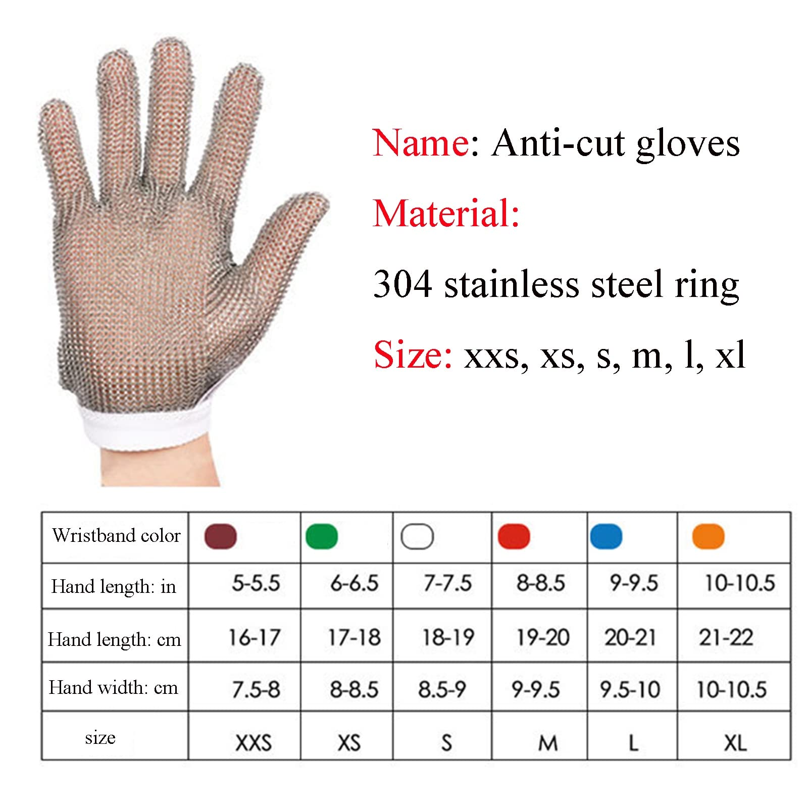 Guantes de protección Protectora de Clase 9, adecuados for la Cocina/jardín/Aventura al Aire Libre, común for Manos a la Izquierda y Derecha (Color : 2pcs/L)