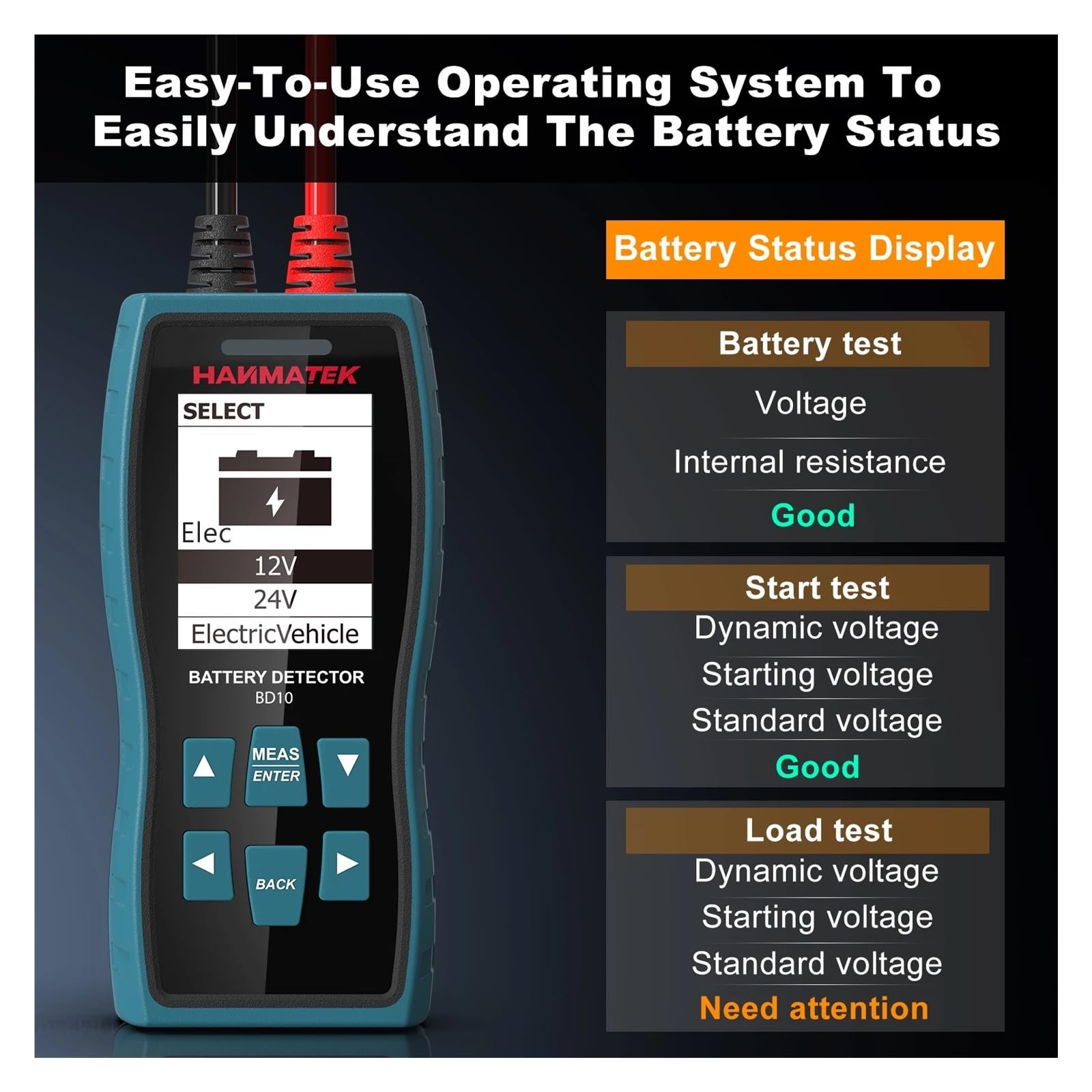 12V/24V Batterie Innenwiderstandstester Hochpräziser AC Säure Lithium Blei Autobatterie Kondensatortester