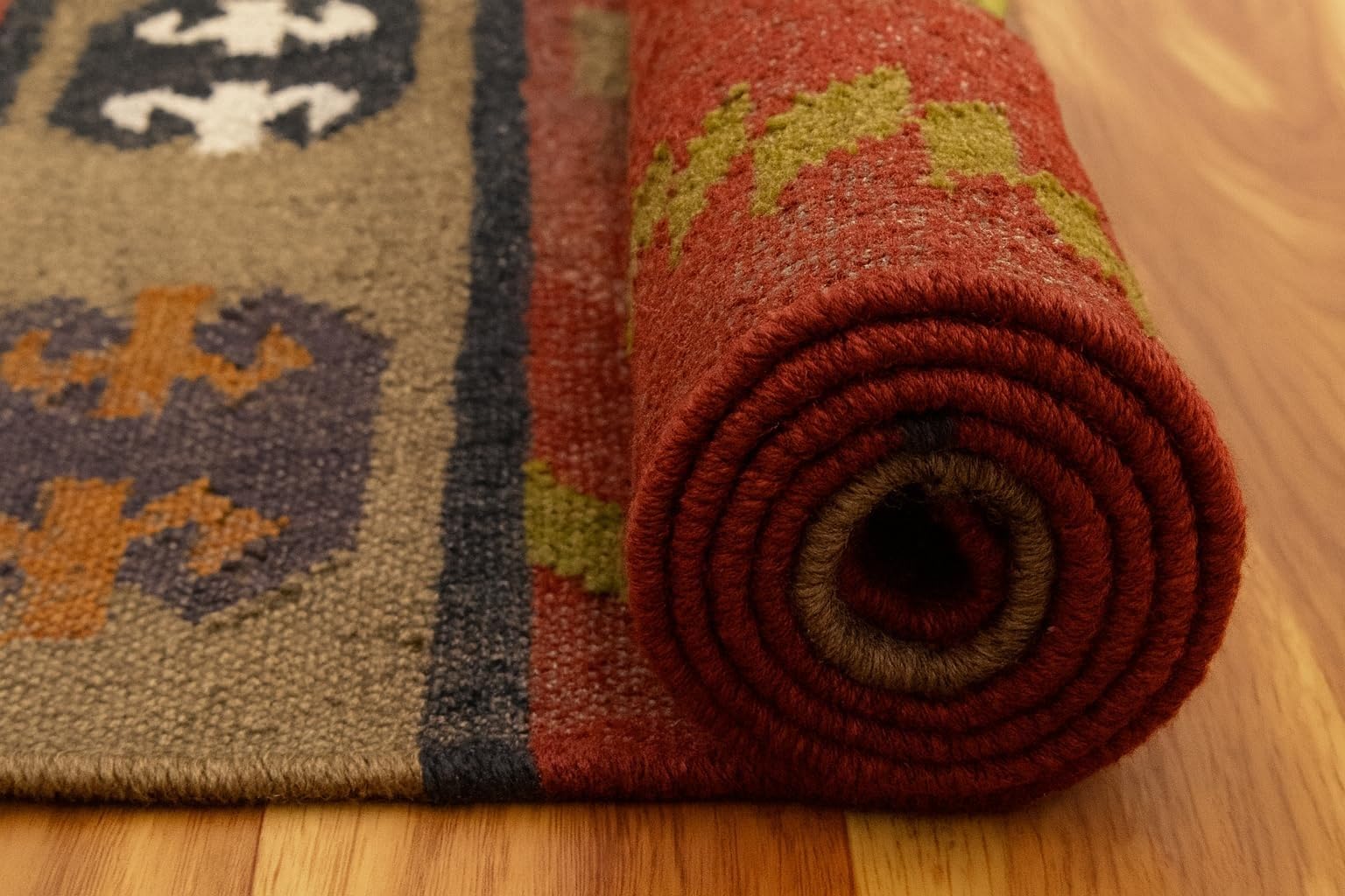 Tapis moderne en laine et jute - Naturel et respectueux de l'environnement, durable et élégant pour salon, chambre à coucher, couloir, 75 x 450 cm