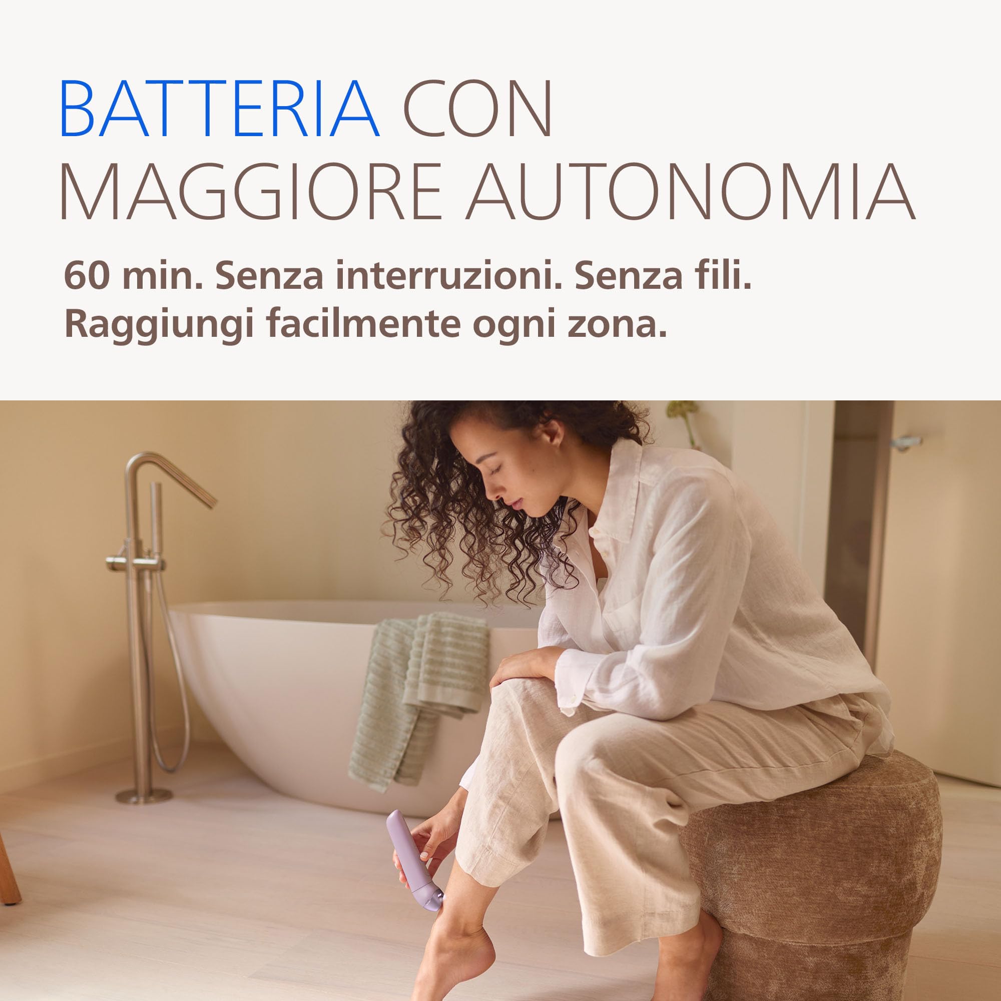 Philips Epilatore Serie 9000 - Epilatore elettrico Wet & Dry senza fili, per gambe, corpo e zona bikini, con ProGuide, 9 accessori, tra cui testina pedicure, autonomia di 60 minuti, modello BRE728/00