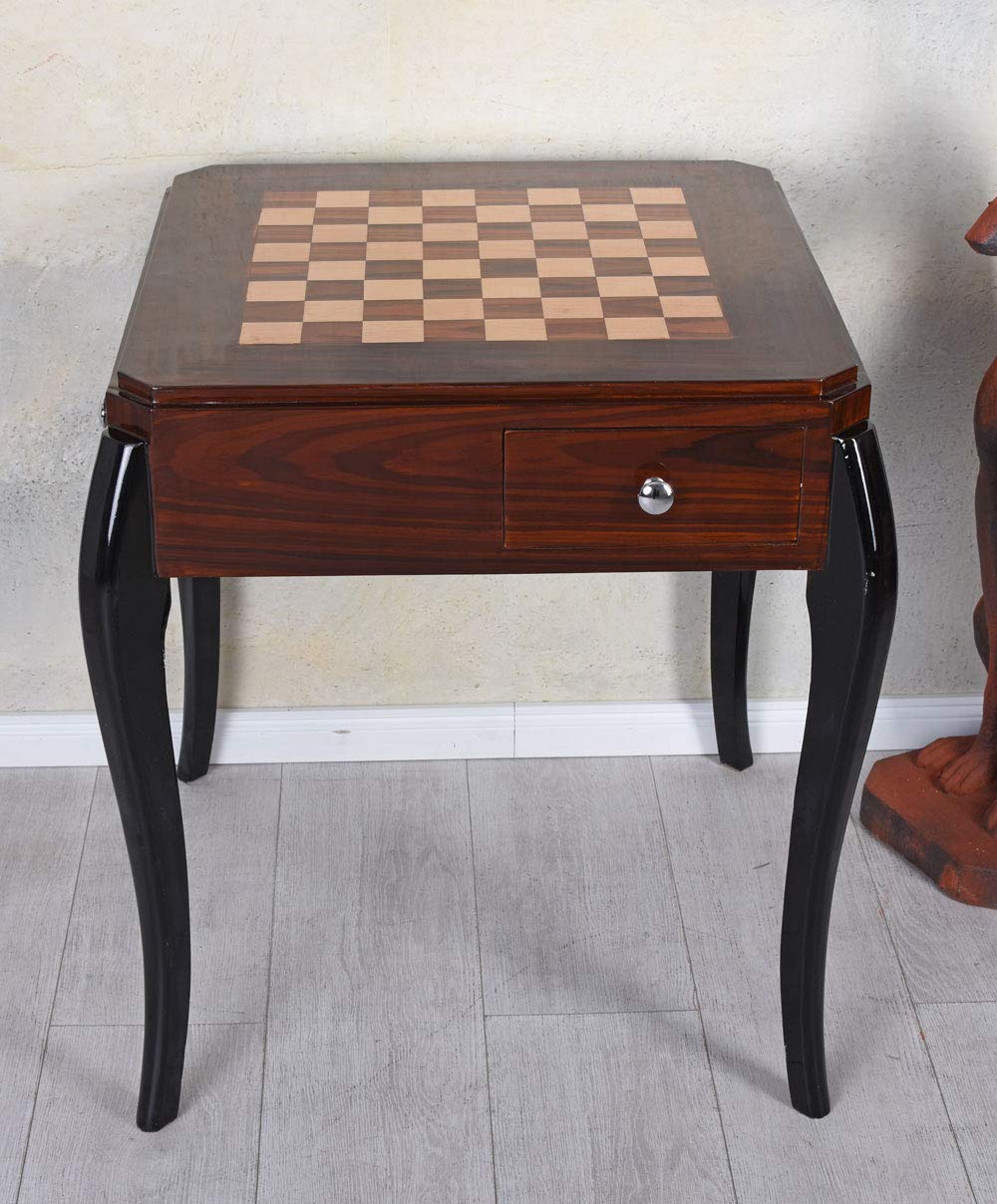Spieltisch Schachtisch Massivholz Kartentisch 64x64 cm Braun Holztisch Antik cat952 Palazzo Exklusiv