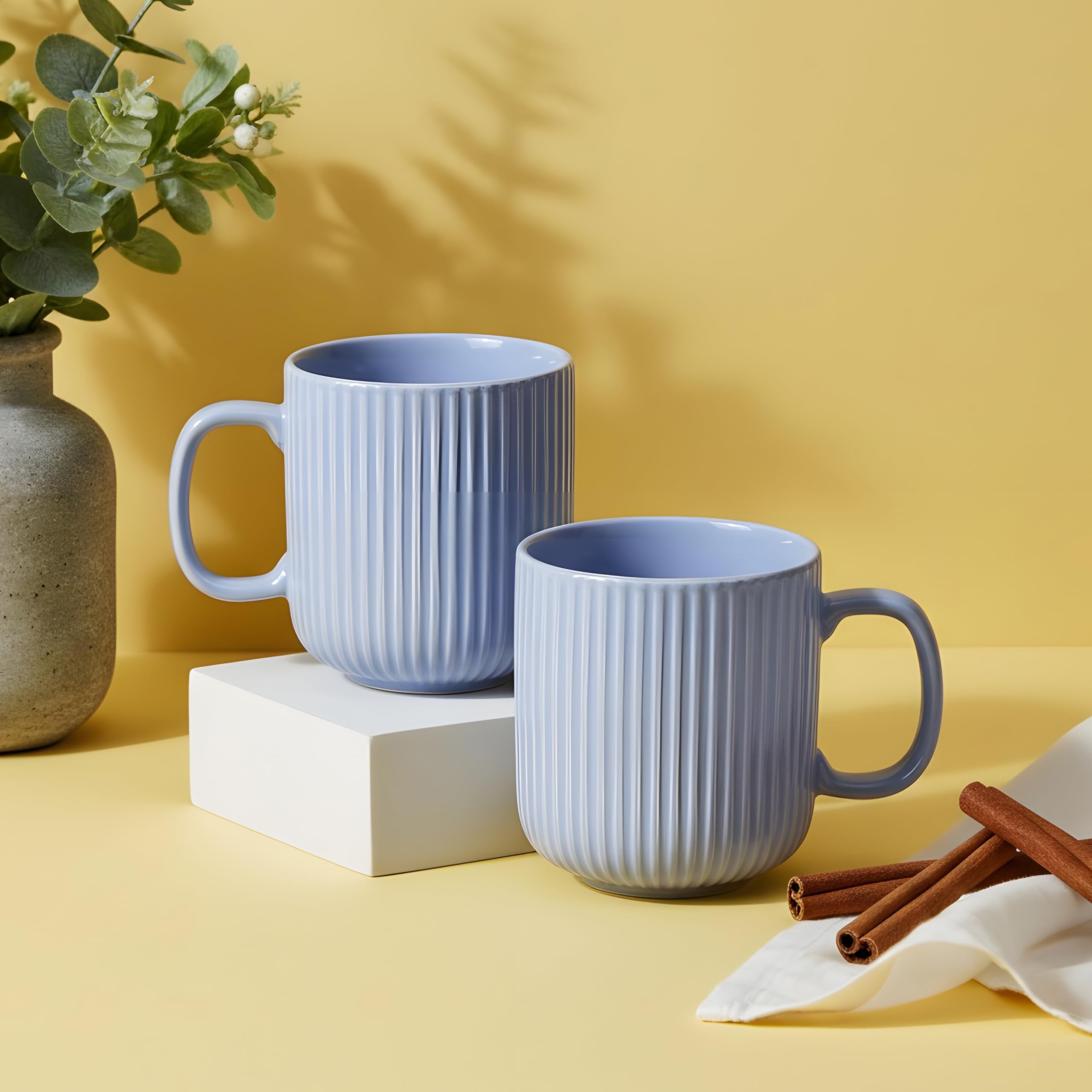 CRAF10 SkyBlue Ceramic Coffee Mugs - Set of 2 -4