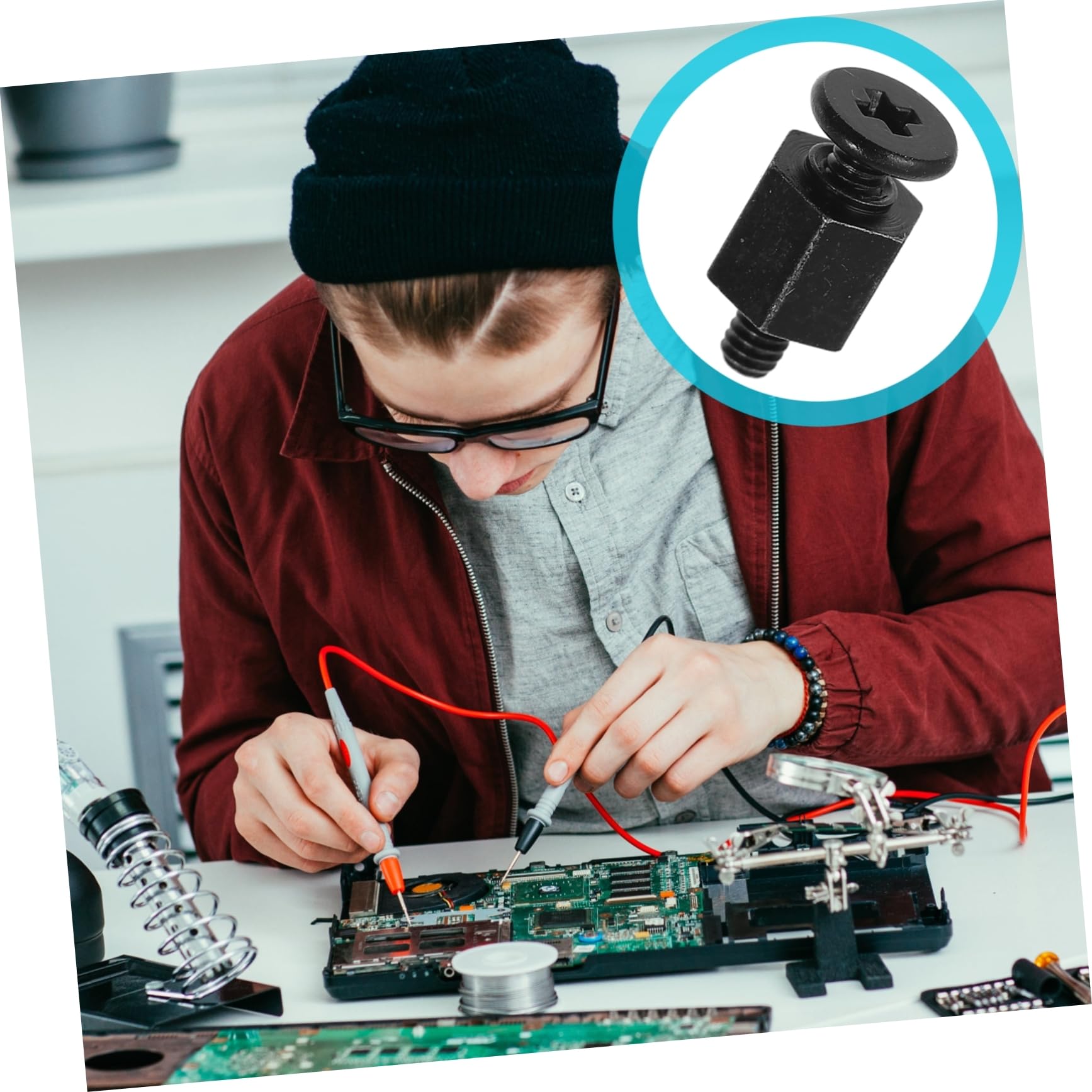 POPETPOP 10Pcs SSD Mounting Screws Head Fasteners for Motherboard SSD Installation Durable Resistant Computer Parts