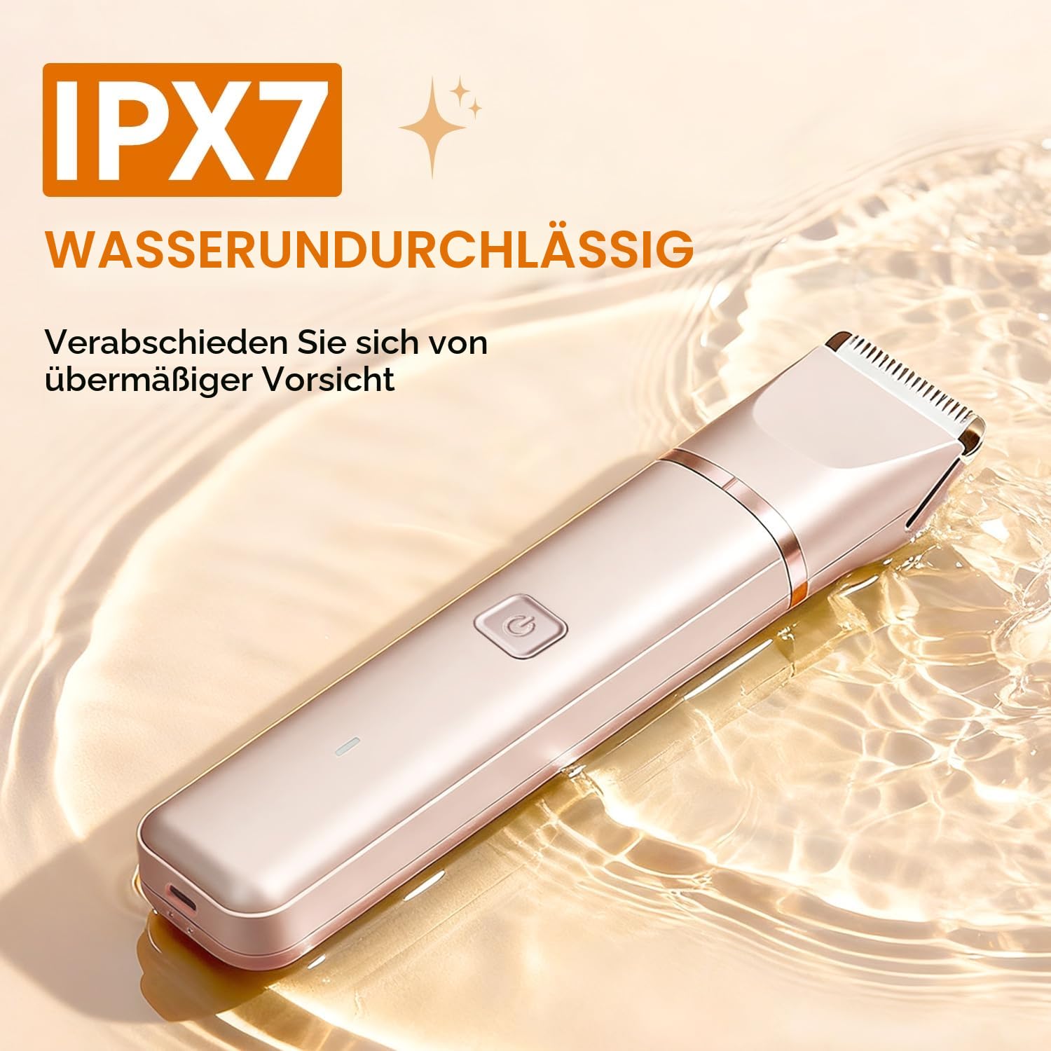 VG VOGCREST Bikini Trimmer für Frauen - 2-in-1 schmerzloser Körperrasierer für Achselbein Arm (Champagner Gold)