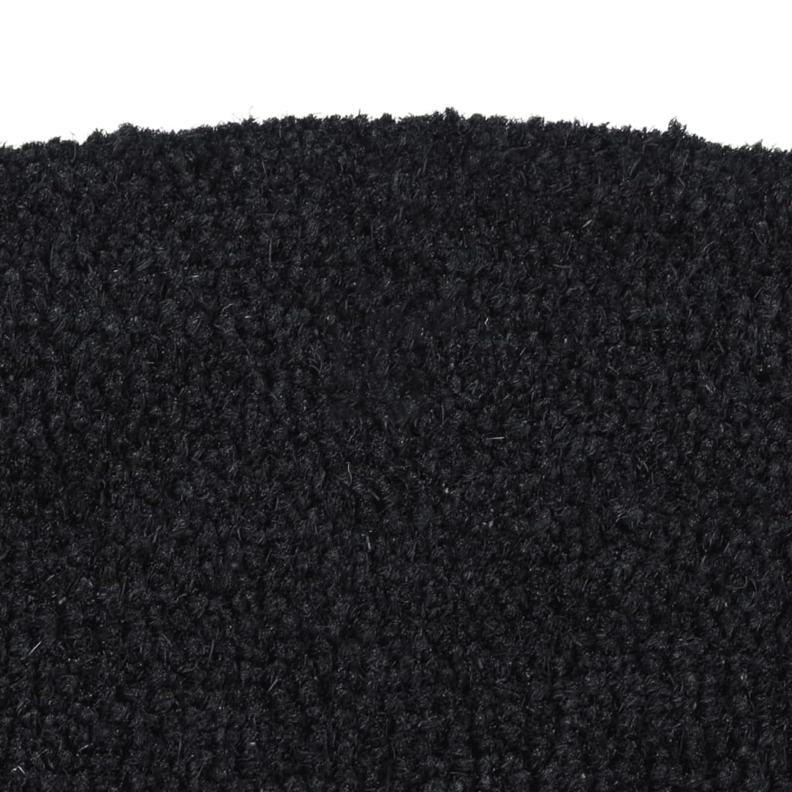 Tidyard Tapis de Porte Noir Demi-Rond 50x80 cm Fibre de Coco touffeté, Antidérapant Tapis de Sol pour Entrée, Couloir, Entrée, Cuisine, Chambre, Bureau