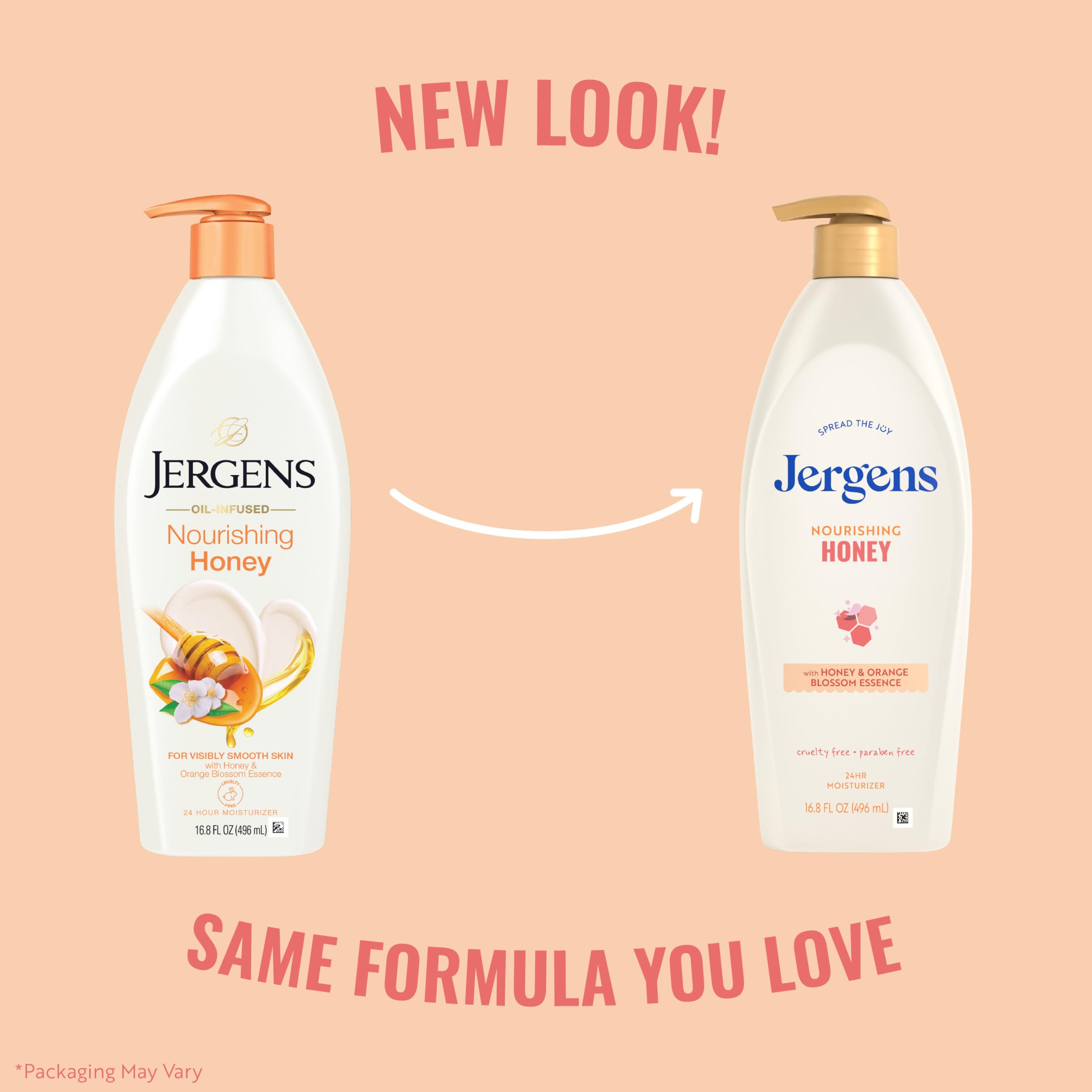 Jergens Nourishing Honey Dry Skin Moisturizer, 16.8 Ounces, Body and Hand Lotion with Illuminating Hydralucence Blend, Der...