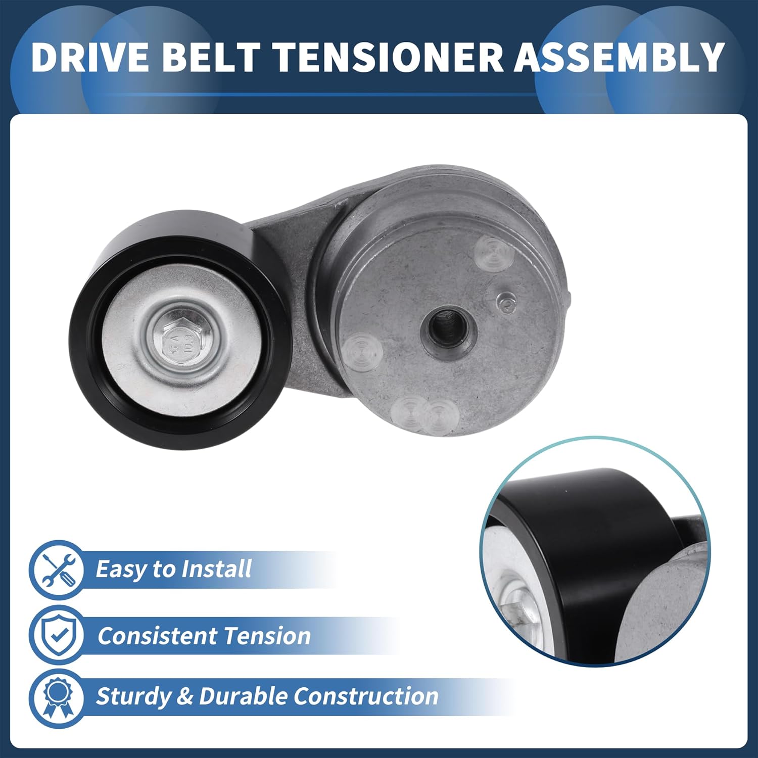 ACROPIX Belt Tensioner Drive Belt Tensioner Pulley Assembly for Bobcat Loader S450 T450 No.7331954 Metal 1 Pc