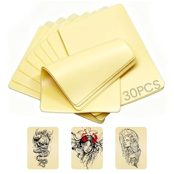 30PCS Blank Tattoo Practice Skin Sheets 5.9"x7.8" 1mm Thick - Double Sided Fake Skin for Tattoo & Microblading Training - Premium Silicone Practice Supplies for Beginners and Artists