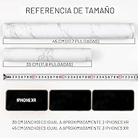 Vista 8 de Papel de contacto de mármol brillante de practicalWs granito blanco/gris para encimeras de cocina, gabinetes, muebles, renovación, papel pintado