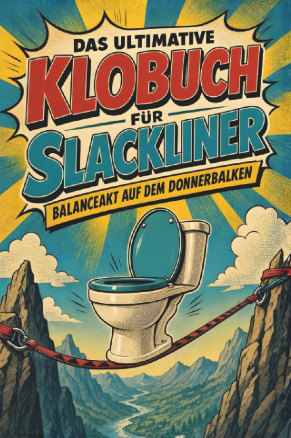 Das ultimative Klobuch für Slackliner: Balanceakt auf dem Donnerbalken. Lustiges Geschenk für Slacklining Balanceakte und Park-Sessions