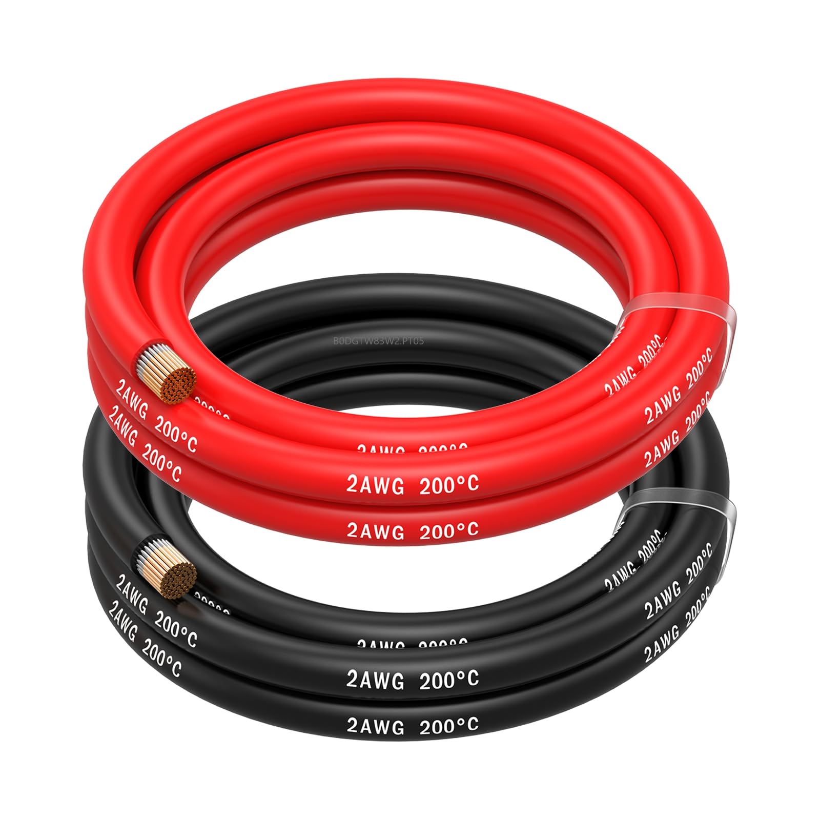 MMOBIEL Fil Électrique 2 AWG - 2 Gauge (33,62mm²) Câble en Cuivre Étamé 1,5 m / 5 ft 2 Conducteur Parallèle Rouge & Noir pour Réfrigérateurs, Climatiseurs, Batteries de Voiture, Batteries de Soudage